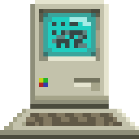 4 Stickers Pixel Art "Old_CPU" -Mini (5x5cm)