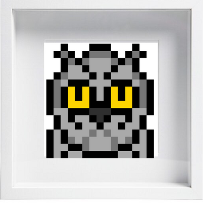 CADRE LED PIXEL-ART: HIBOU