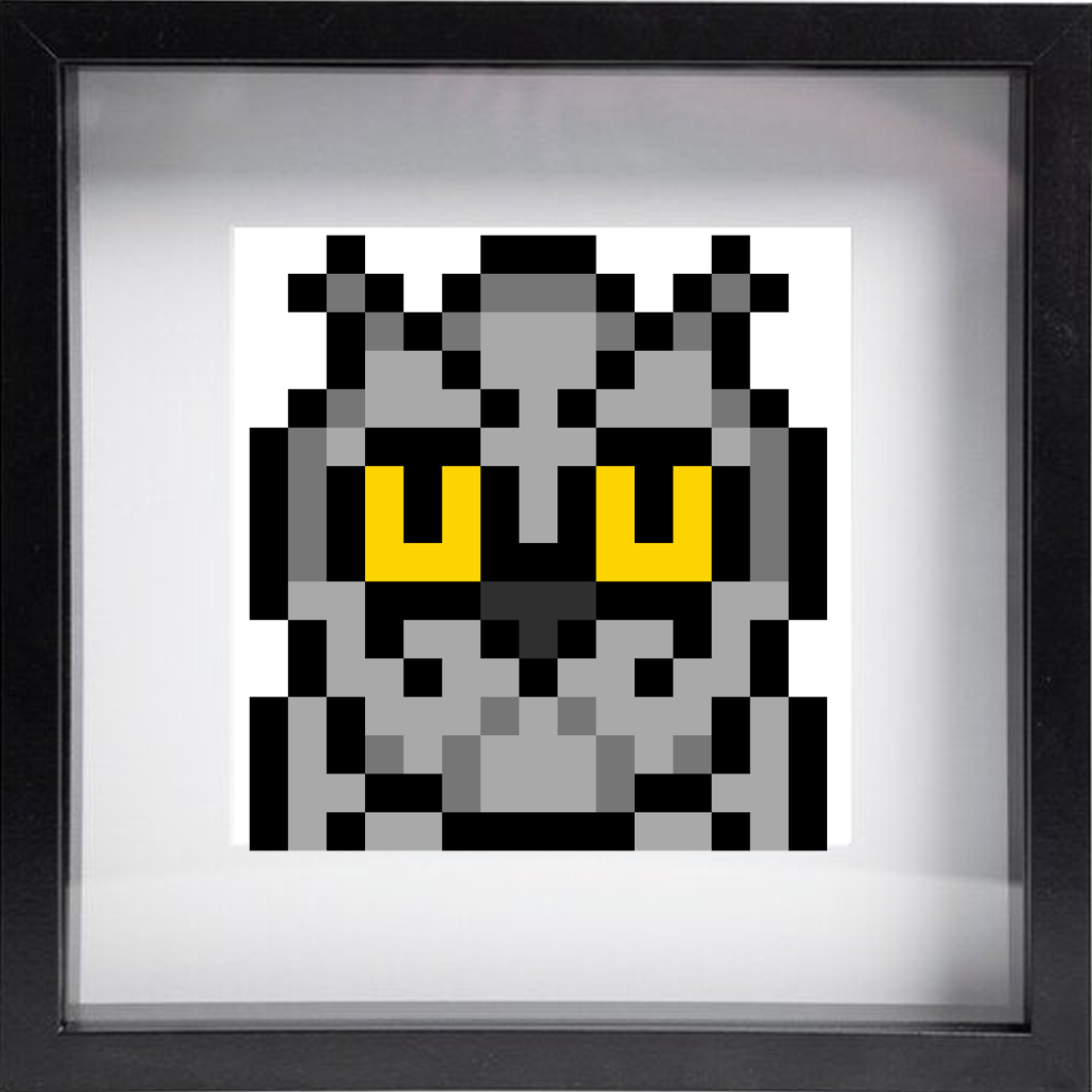 CADRE LED PIXEL-ART: HIBOU