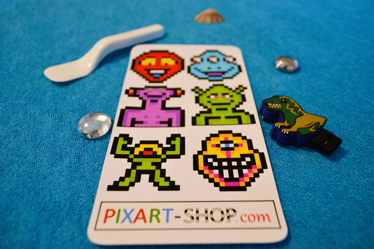 6 Stickers Pixel Art "EXTRA-TERRESTRES"