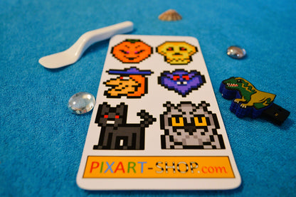 6 Stickers  Pixel Art "HALLOWEEN"