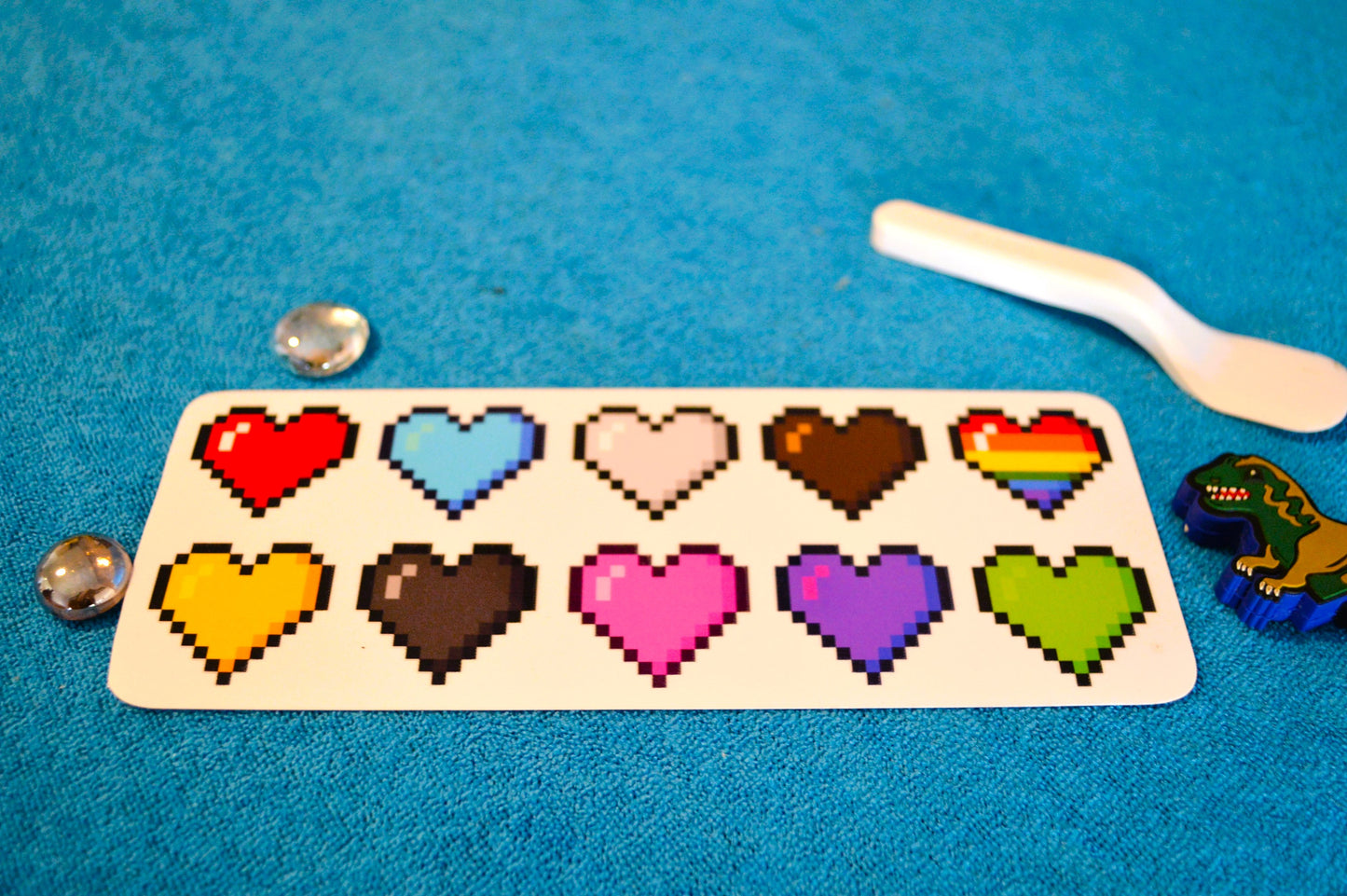 10 Stickers Pixel Art "HEARTS"- Mini / Small