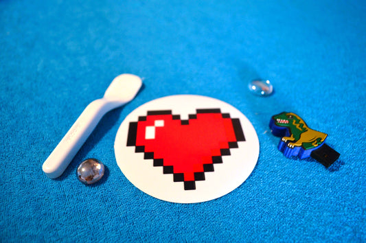 Stickers Pixel Art "HEARTS"- L (8x8cm) / rouge